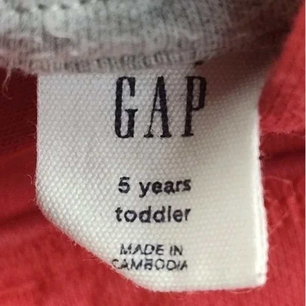 GAP Kid's Sweatshirt Size 5 Year Toddler Red Long Sleeve‎ Kanga Pocket Hoodie 📏